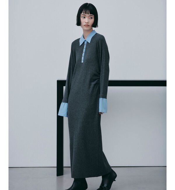 EMMEL REFINES「＜EMMEL REFINES＞EM エリツキ リブニット ワンピース」|ワンピース|