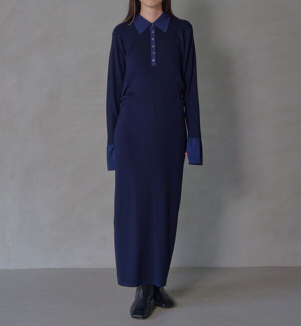 EMMEL REFINES「＜EMMEL REFINES＞EM エリツキ リブニット ワンピース」|ワンピース|