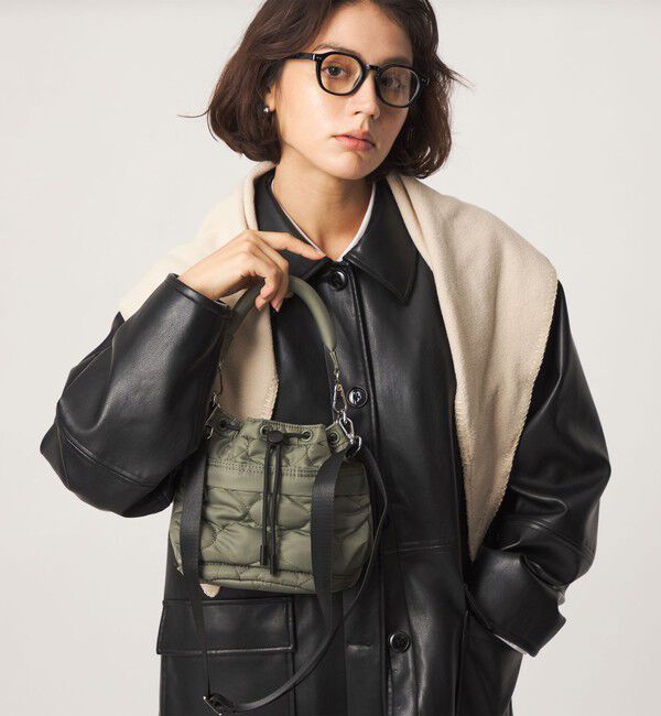 UNITED ARROWS green label relaxing「【WEB限定】＜PARTE＞キルティング ドロストバッグ ミニ / ショルダーバッグ はっ水」|ショルダー・メッセンジャー|OLIVE