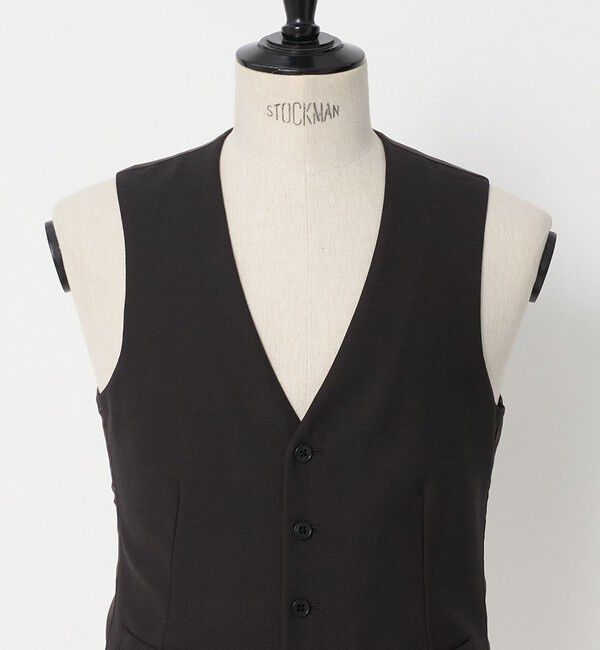 UNITED ARROWS green label relaxing「A+ TWPU バーズアイ 5B スリム セットアップ ベスト」|ベスト・ジレ|