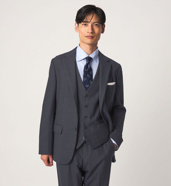 UNITED ARROWS green label relaxing「A+ TWPU バーズアイ 5B スリム セットアップ ベスト」|ベスト・ジレ|