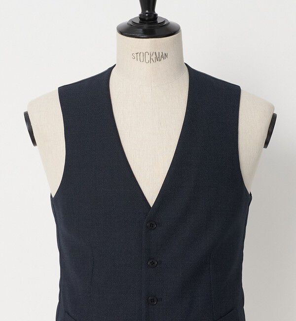 UNITED ARROWS green label relaxing「A+ TWPU バーズアイ 5B スリム セットアップ ベスト」|ベスト・ジレ|