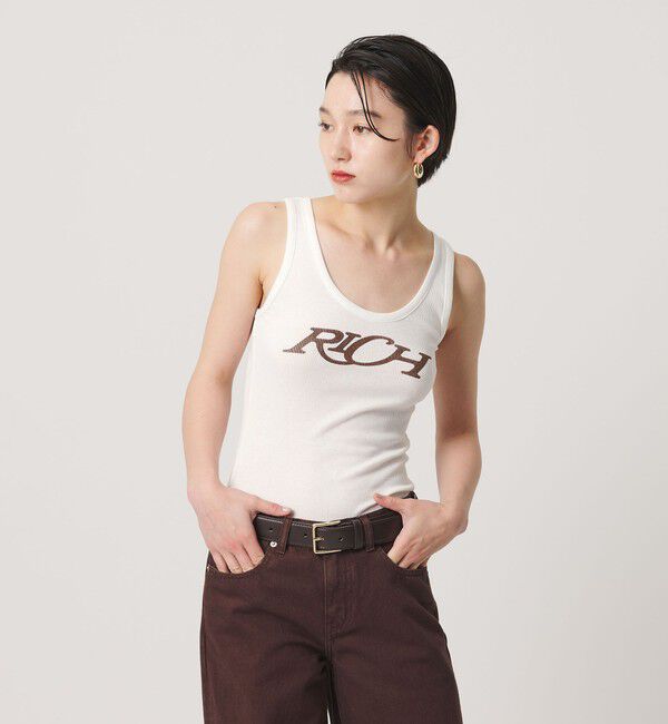 ER「＜ER＞RICH グラフィック リブ タンクトップ」|タンクトップ|WHITE