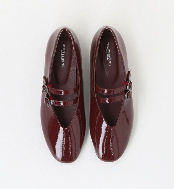 BEAUTY&YOUTH UNITED ARROWS「レザーライク Wベルト フラットシューズ」|ローファー|