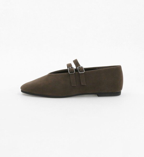 BEAUTY&YOUTH UNITED ARROWS「スエードライク Wベルト フラットシューズ」|ローファー|DK.BROWN