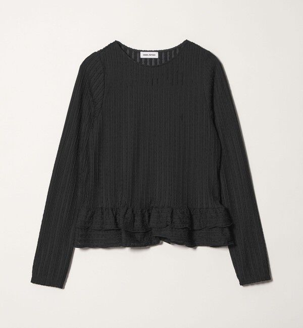 EMMEL REFINES「＜EMMEL REFINES＞EM スソティアード フリル プルオーバー」|Tシャツ・カットソー|BLACK