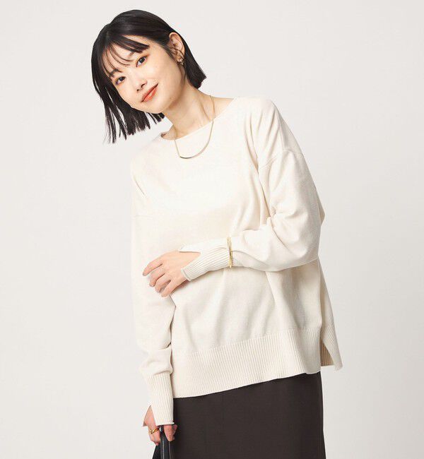 UNITED ARROWS green label relaxing「モール ロングスリーブ プルオーバー ニット」|ニット・セーター|OFF WHITE