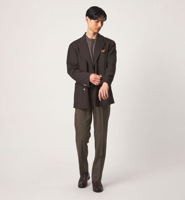 UNITED ARROWS green label relaxing「TWPU サキソニー スタンダード スラックス -ストレッチ・ウエストアジャスター-」|スラックス|
