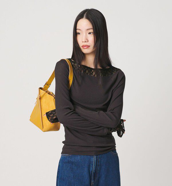 BEAUTY&YOUTH UNITED ARROWS「レースドッキング ロングスリーブ カットソー」|Tシャツ・カットソー|