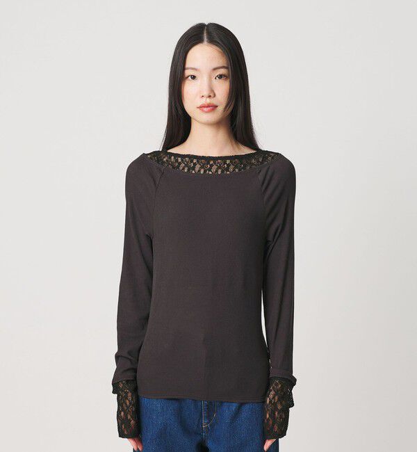 BEAUTY&YOUTH UNITED ARROWS「レースドッキング ロングスリーブ カットソー」|Tシャツ・カットソー|