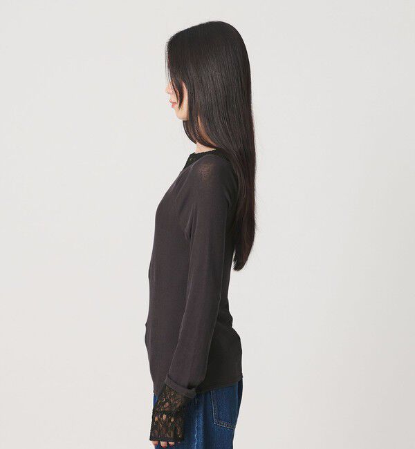 BEAUTY&YOUTH UNITED ARROWS「レースドッキング ロングスリーブ カットソー」|Tシャツ・カットソー|