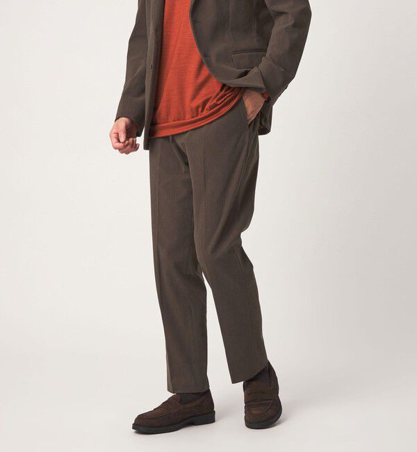 UNITED ARROWS green label relaxing「A+ コーデュロイ スタンダード イージー セットアップ パンツ スラックス -ストレッチ-」|スラックス|DK.BROWN
