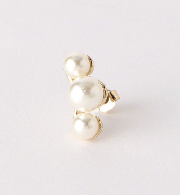BEAUTY&YOUTH UNITED ARROWS「3パールモチーフ カーブ ピアス」|ピアス|