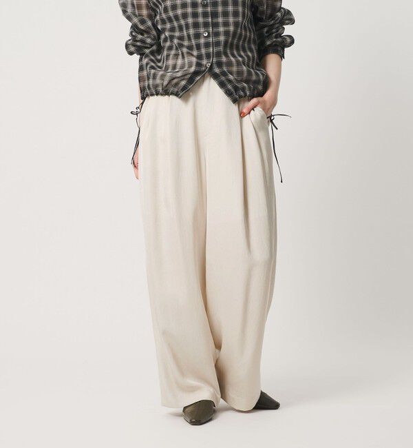 BEAUTY&YOUTH UNITED ARROWS「アセテート 2タック ワイドストレートパンツ ウォッシャブル/オフホワイト」|その他|