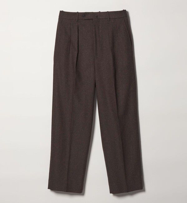STEVEN ALAN「＜Steven Alan＞ ネップ ヘリンボーンツイード イン ツープリーツ ドレス トラウザーズ II」|スラックス|DK.BROWN