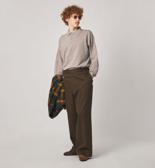 STEVEN ALAN「＜Steven Alan＞ メランジ ウール オープン ニット 2B ポロシャツ」|ニット・セーター|