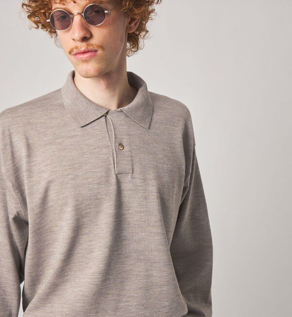STEVEN ALAN「＜Steven Alan＞ メランジ ウール オープン ニット 2B ポロシャツ」|ニット・セーター|