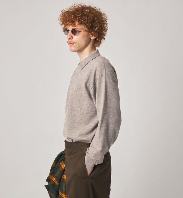 STEVEN ALAN「＜Steven Alan＞ メランジ ウール オープン ニット 2B ポロシャツ」|ニット・セーター|