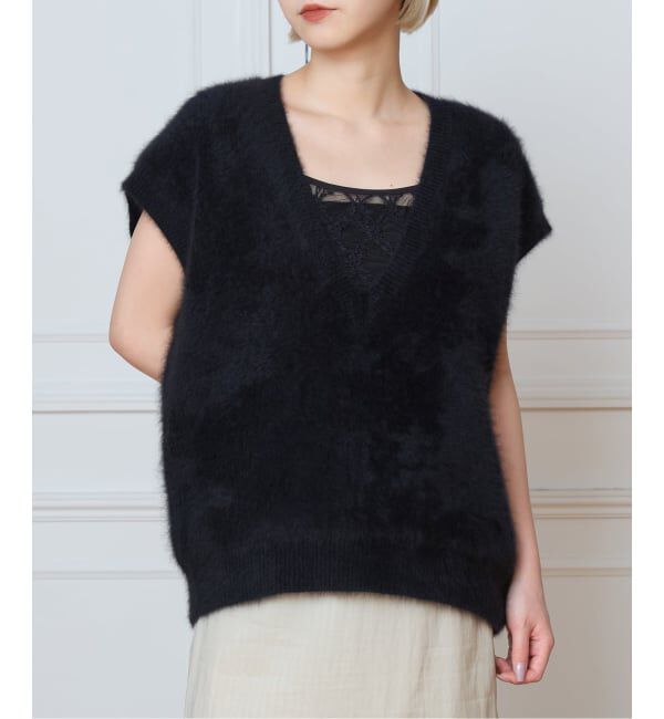 IENA LA BOUCLE「IENA LA BOUCLE フォックス カシミヤ V ベスト」|ベスト・ジレ|