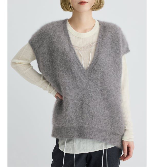 IENA LA BOUCLE「IENA LA BOUCLE フォックス カシミヤ V ベスト」|ベスト・ジレ|