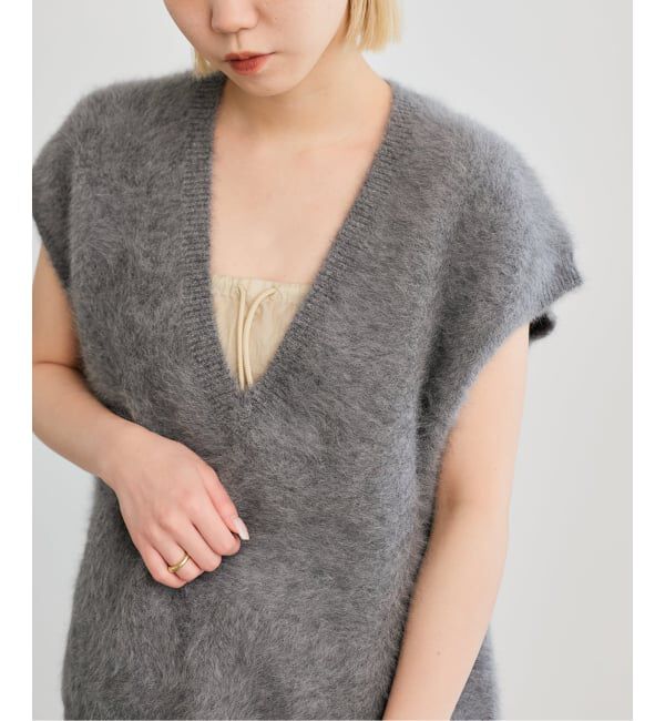 IENA LA BOUCLE「IENA LA BOUCLE フォックス カシミヤ V ベスト」|ベスト・ジレ|