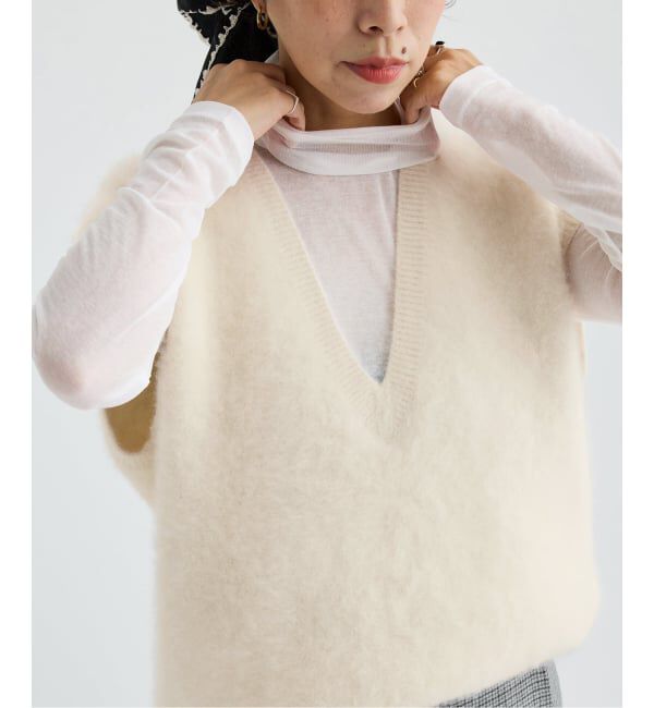 IENA LA BOUCLE「IENA LA BOUCLE フォックス カシミヤ V ベスト」|ベスト・ジレ|