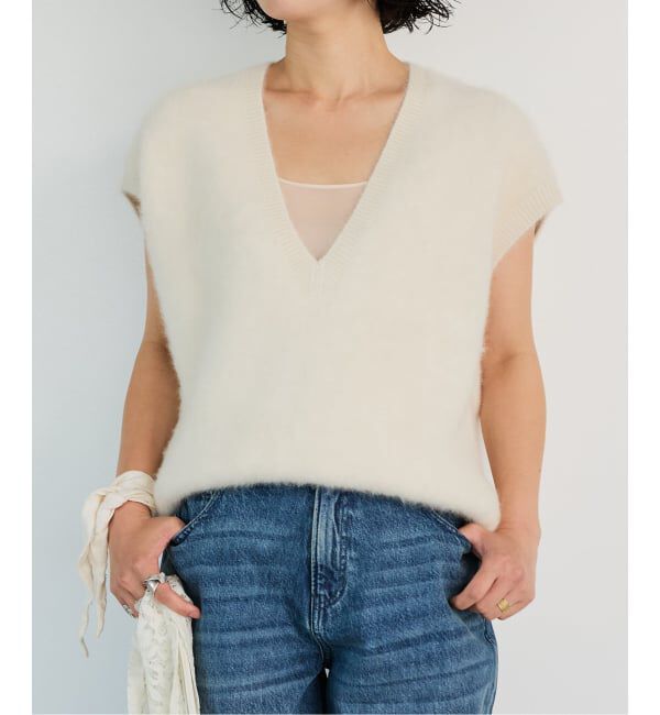 IENA LA BOUCLE「IENA LA BOUCLE フォックス カシミヤ V ベスト」|ベスト・ジレ|