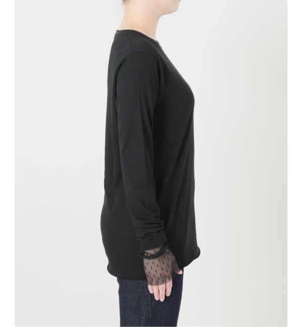 SLOBE IENA「レイヤードジャガードドットスリーブロンTEE」|Tシャツ・カットソー|