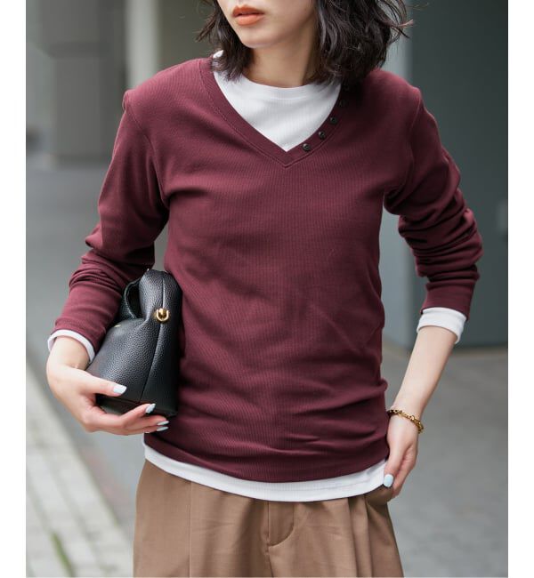 SLOBE IENA「《2枚セット》HANES/ヘインズ SLOBE別注 2PACK リブロンTEE」|Tシャツ・カットソー|