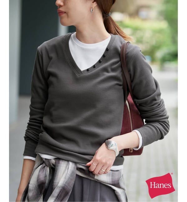 SLOBE IENA「《2枚セット》HANES/ヘインズ SLOBE別注 2PACK リブロンTEE」|Tシャツ・カットソー|グレー
