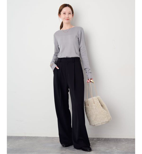 SLOBE IENA「《追加2》miller SLOBE別注 SHEER RIB クルーネック」|Tシャツ・カットソー|