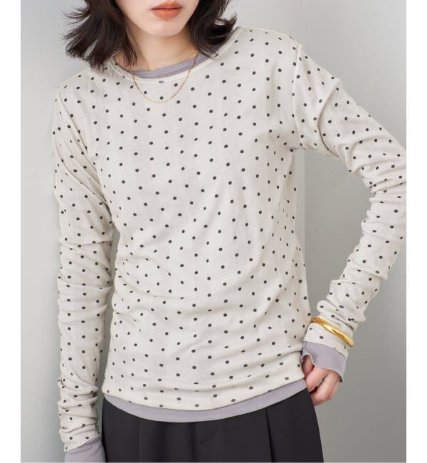 SLOBE IENA「《追加2》miller SLOBE別注 SHEER RIB クルーネック」|Tシャツ・カットソー|