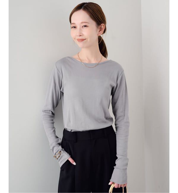 SLOBE IENA「《追加2》miller SLOBE別注 SHEER RIB クルーネック」|Tシャツ・カットソー|