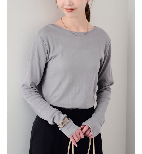 SLOBE IENA「《追加2》miller SLOBE別注 SHEER RIB クルーネック」|Tシャツ・カットソー|