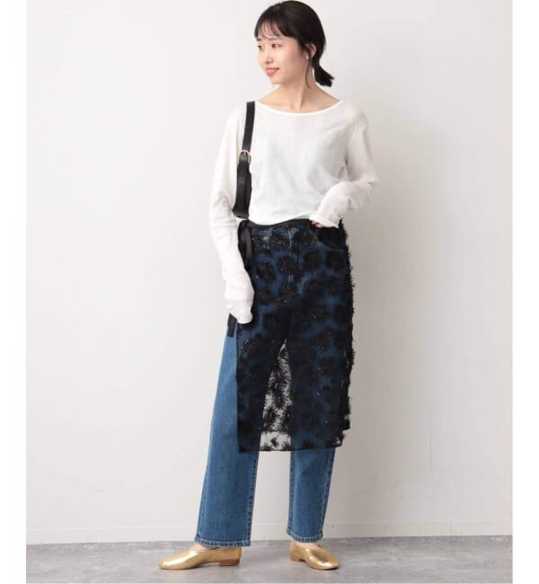 SLOBE IENA「《追加2》miller SLOBE別注 SHEER RIB クルーネック」|Tシャツ・カットソー|