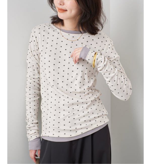 SLOBE IENA「《追加2》miller SLOBE別注 SHEER RIB クルーネック」|Tシャツ・カットソー|ナチュラル