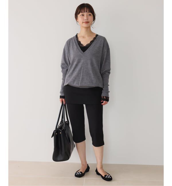SLOBE IENA「《WEB限定/追加予約》Vネックレーストップス」|Tシャツ・カットソー|