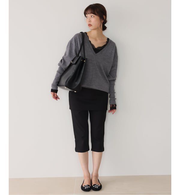 SLOBE IENA「《WEB限定/追加予約》Vネックレーストップス」|Tシャツ・カットソー|