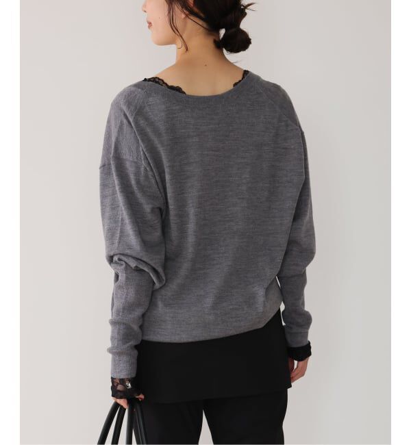 SLOBE IENA「《WEB限定/追加予約》Vネックレーストップス」|Tシャツ・カットソー|