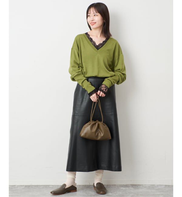SLOBE IENA「《WEB限定/追加予約》Vネックレーストップス」|Tシャツ・カットソー|