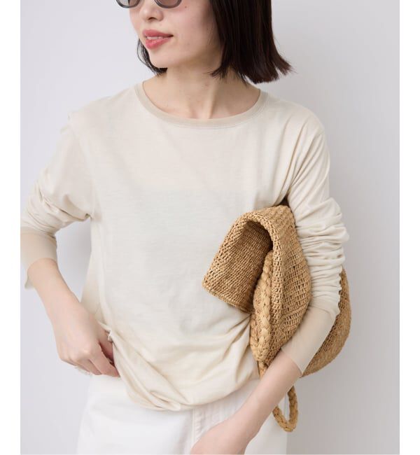 SLOBE IENA「《WEB限定カラーあり/追加8予約》レイヤードスリーブロンTEE」|Tシャツ・カットソー|ナチュラル