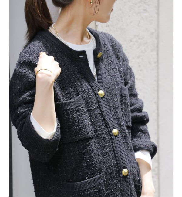 JOURNAL STANDARD relume「《WEB限定追加3》TWEEDYニットジャケット」|カーディガン|ブラック