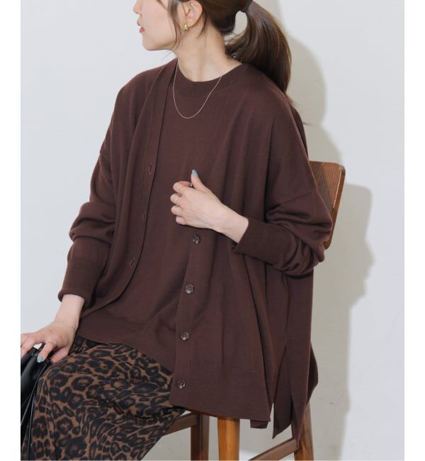 JOURNAL STANDARD relume「《一部WEB限定追加 / 新色》BiellaYarnワイドVネックカーディガン」|カーディガン|ブラウン B