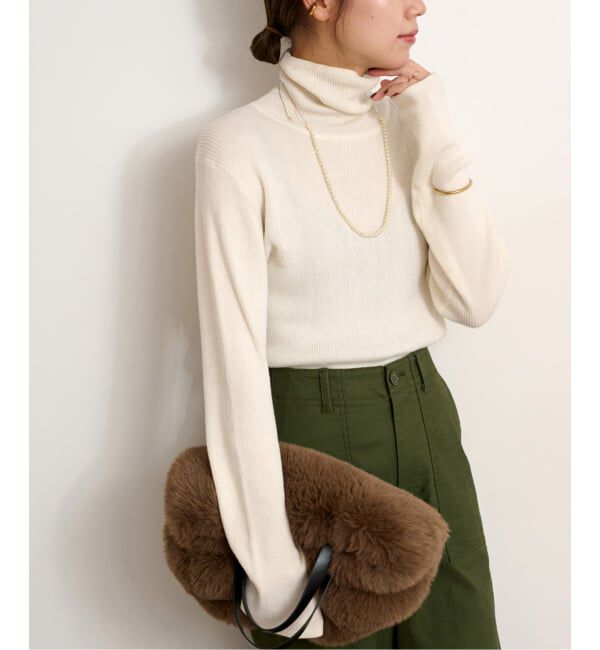 JOURNAL STANDARD relume「《WEB+一部店舗限定追加予約》スイスオーガニックコットンタートルネックプルオーバー」|ニット・セーター|ホワイト