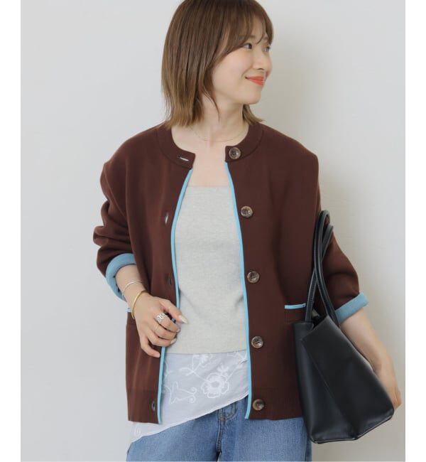 JOURNAL STANDARD relume「《一部WEB限定追加予約5》ダブルニットコントラストカーディガン」|カーディガン|