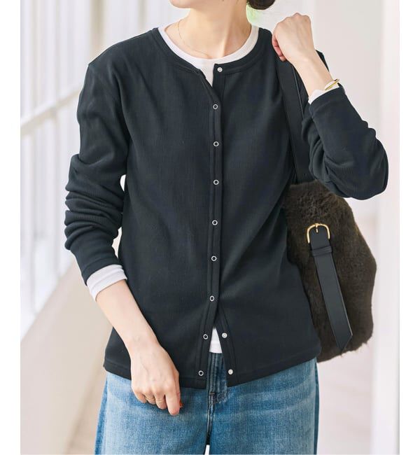 Spick and Span「《2枚セット》カーデ*ロンTレイヤードジャージ」|Tシャツ・カットソー|ブラック