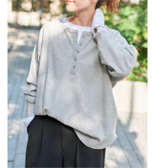 Spick and Span「《WEB限定 / 追加》2枚SETヘンリーネックプルオーバー」|Tシャツ・カットソー|グレーベース