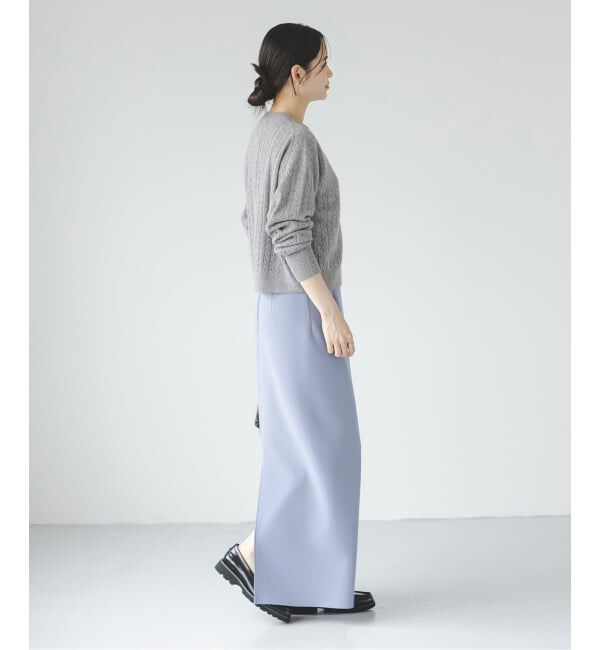 NOBLE「《カシミヤ混》イタリアヤーンケーブ クルーカーディガン」|カーディガン|