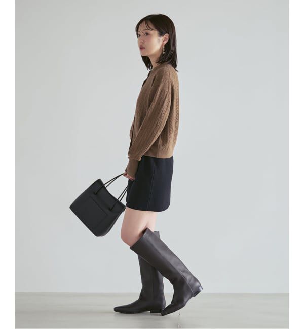 NOBLE「《カシミヤ混》イタリアヤーンケーブ クルーカーディガン」|カーディガン|