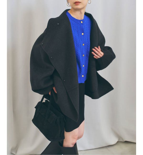 NOBLE「《カシミヤ混》イタリアヤーンケーブ クルーカーディガン」|カーディガン|